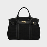 Women's Tote Bag Double Handle Front Strap Vertical Panels – Weekend Travel