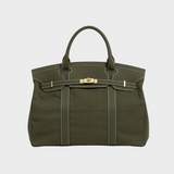 Women's Tote Bag Double Handle Front Strap Vertical Panels – Weekend Travel