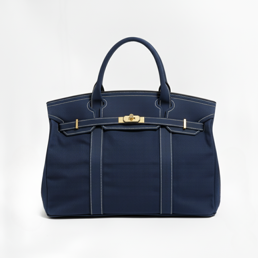 Women's Tote Bag Double Handle Front Strap Vertical Panels – Weekend Travel