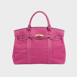 Women's Tote Bag Double Handle Front Strap Vertical Panels – Weekend Travel