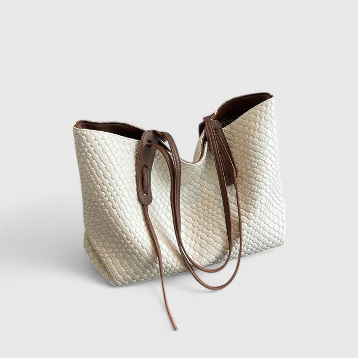 Women's Tote Bag Large Woven Shoulder Zip Top – Beach Bag