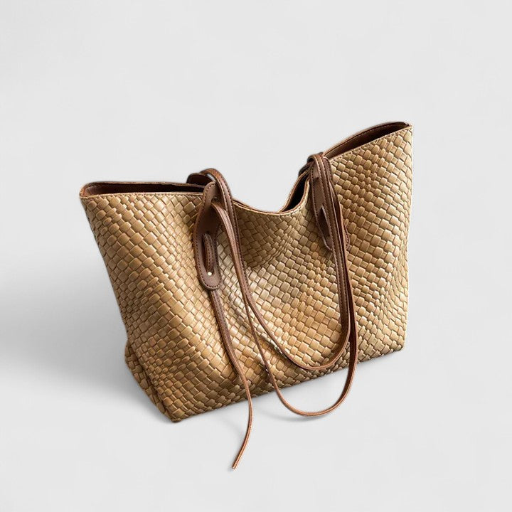 Women's Tote Bag Large Woven Shoulder Zip Top – Beach Bag