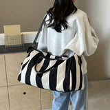 Women's Travel Bag Stripe Rectangular Dual Top Handles – Weekend Travel