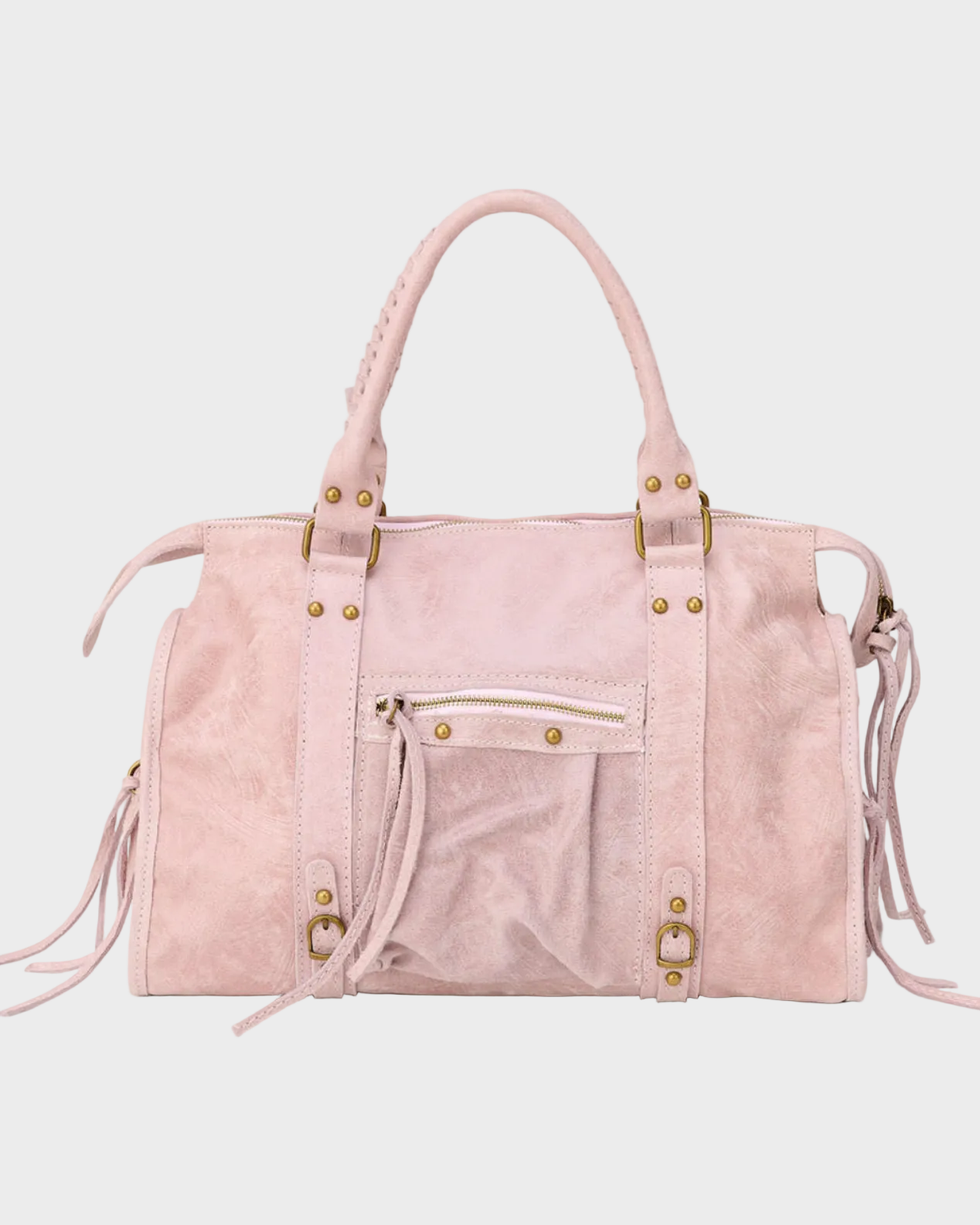 Women's Travel Pink Bag Rectangular Dual Top Handles – Overnight Stay