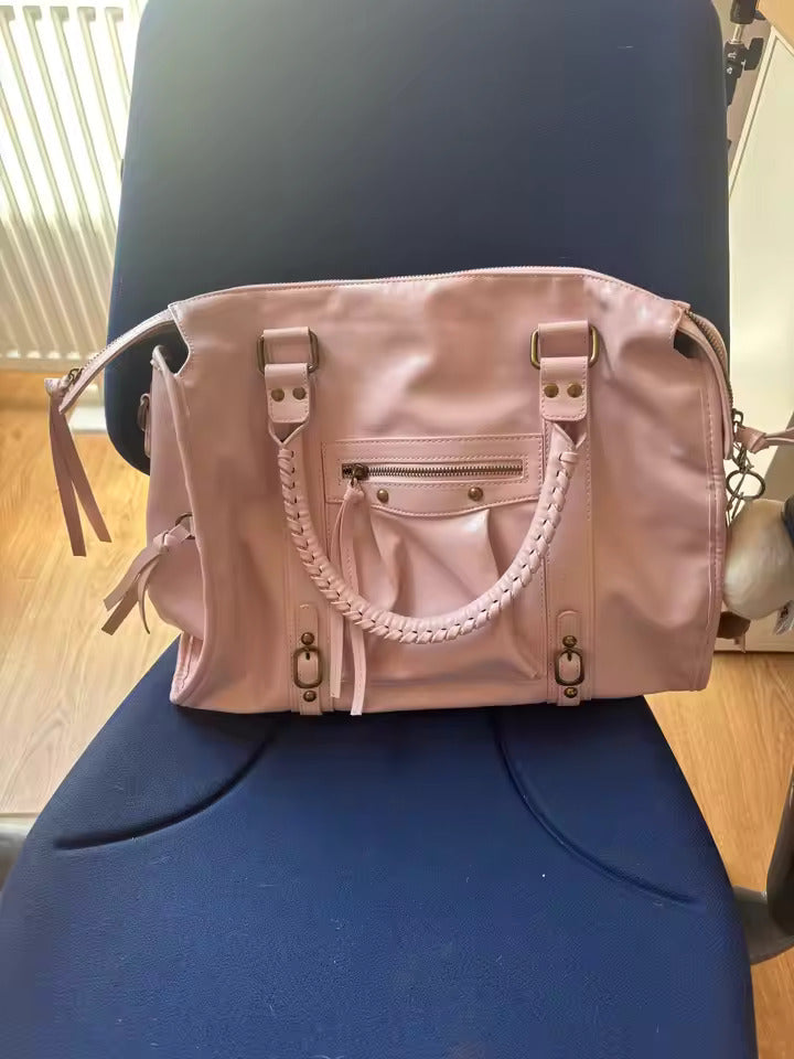 Women's Travel Pink Bag Rectangular Dual Top Handles – Overnight Stay