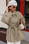Women's Trench Coat Double Breasted Point Collar Belted – Daily Commute