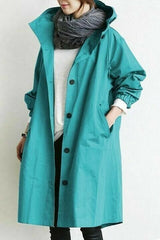 Women's Trench Coat Hooded Button Front Long Sleeve – Errand Day