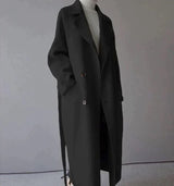 Women's Trench Coat Long Sleeve Button Front Waist Tie – Business Travel