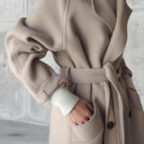 Women's Trench Coat Long Sleeve Button Front Waist Tie – Business Travel