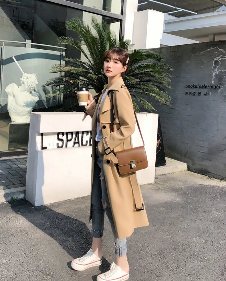 Women's Trench Coat Wide Lapel Belted Front – Travel Day