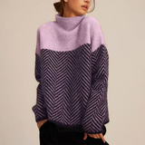 Women's Turtleneck Cable Knit Sweater Long Sleeve Ribbed Cuff – Weekend Outing