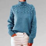 Women's Turtleneck Cable Knit Sweater Long Sleeve Ribbed Cuffs – Cabin Weekend