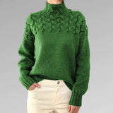 Women's Turtleneck Cable Knit Sweater Long Sleeve Ribbed Cuffs – Cabin Weekend