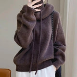 Women's Turtleneck Hoodie Drawstring Long Sleeve Ribbed Knit – Library Study