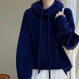 Women's Turtleneck Hoodie Drawstring Long Sleeve Ribbed Knit – Library Study