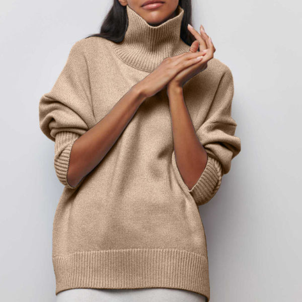 Women's Turtleneck Sweater Dropped Shoulder Long Sleeve – Weekend Plans