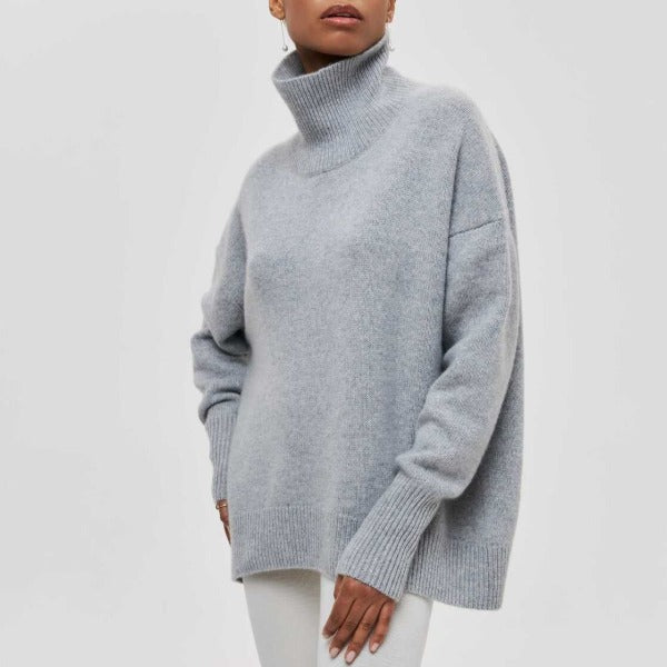 Women's Turtleneck Sweater Dropped Shoulder Long Sleeve – Weekend Plans