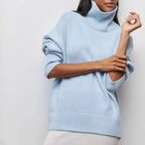 Women's Turtleneck Sweater Dropped Shoulder Long Sleeve – Weekend Plans
