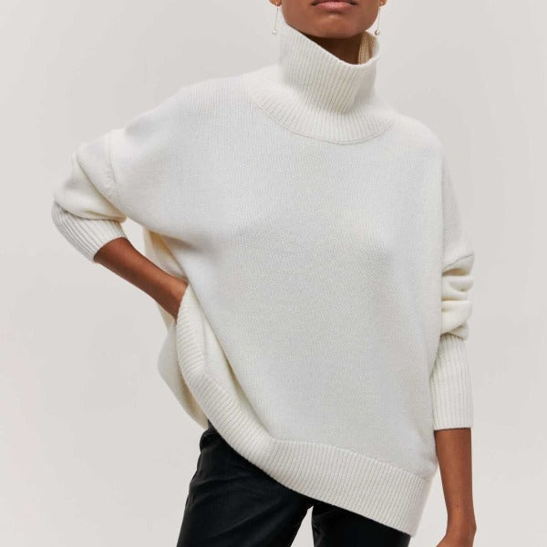 Women's Turtleneck Sweater Dropped Shoulder Long Sleeve – Weekend Plans