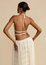 Women's Two Piece Set Halter Crop Top Maxi Skirt – Beach Vacation