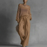 Women's Two-Piece Set Off-Shoulder Long Sleeve Wide Leg – Resort Strolls