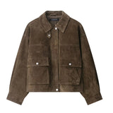 Women's Utility Jacket Zip Up Turn Down Collar – Daily Wear