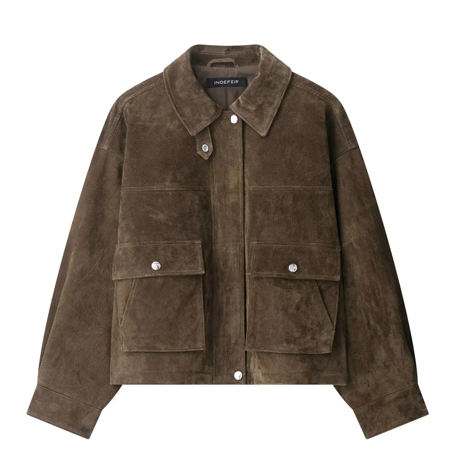 Women's Utility Jacket Zip Up Turn Down Collar – Daily Wear