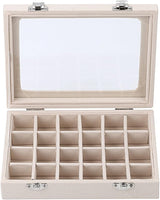 Women's Velvet Jewelry Box Rectangular Clear Lid Compartments – Dresser Setup