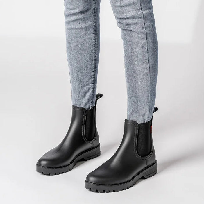 Women's Waterproof Rain Ankle Boots Side Panel Pull Tab – Wet Weather Wear