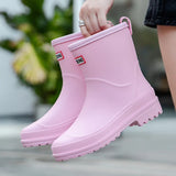 Women's Waterproof Rain Ankle Boots Slip On Mid Shaft – Rainy Day Essential