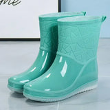 Women's Waterproof Rain Boots Round Toe Mid Calf – Rainy Day Errands