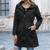 Women’s Waterproof Rain Jacket Drawstring Neckline Zip Front Patch Pockets – Rainy Day Commutes
