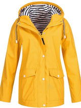 Women’s Waterproof Rain Jacket Hooded Zip Front Flap Pockets – Outdoor Market Visits
