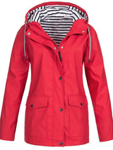 Women’s Waterproof Rain Jacket Hooded Zip Front Flap Pockets – Outdoor Market Visits