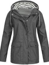 Women’s Waterproof Rain Jacket Hooded Zip Front Flap Pockets – Outdoor Market Visits