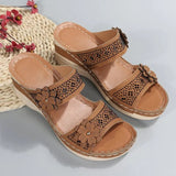 Women's Wedge Sandals Floral Strap Open Toe Slide – Garden Party