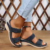 Women's Wedge Sandals Floral Strap Open Toe Slide – Garden Party