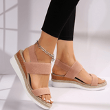 Women's Wedge Sandals Open Toe Two Strap Espadrille Platform – Beach Vacation