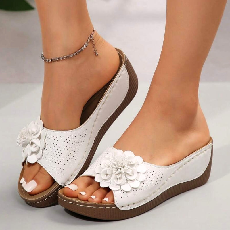 Women's Wedge Slide Sandals Open Toe Wide Strap – Beach Vacation