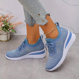 Women's Wedge Sneakers Low Top Lace Up – Round Toe Openwork Casual