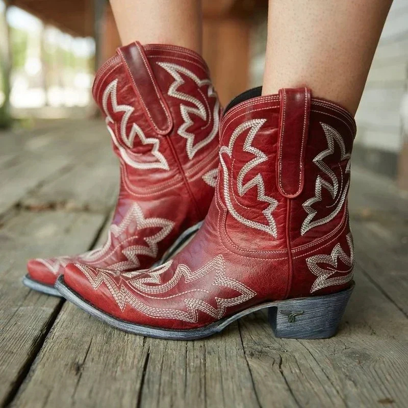 Women's Western Boots Embroidered Snip Toe Pull Tab – Country Concert