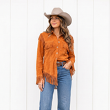 Women’s Western Shirt Point Collar Button Front Fringe Detail – Country Fair Visits