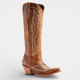 Women's Western Stitched Knee-High Boots Pointed Toe Side Zipper – Rodeo Night