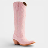 Women's Western Stitched Knee-High Boots Pointed Toe Side Zipper – Rodeo Night