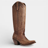 Women's Western Stitched Knee-High Boots Pointed Toe Side Zipper – Rodeo Night
