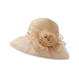 Women's Wide Brim Sun Hat Woven Floral – Beach Vacation Boho Summer
