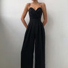 Women's Wide Leg Jumpsuit Spaghetti Strap Wrap Front – Wedding Guest
