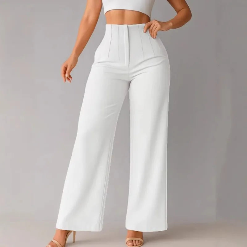 Women's Wide-Leg Pants Broad Upper Edge Front Pleats – Client Meeting