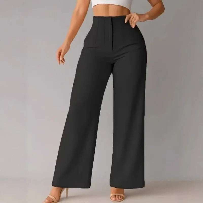 Women's Wide-Leg Pants Broad Upper Edge Front Pleats – Client Meeting