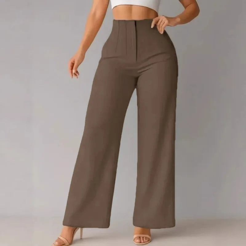 Women's Wide-Leg Pants Broad Upper Edge Front Pleats – Client Meeting